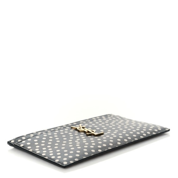 Brand New! Rare! Saint Laurent YSL Monogram Polka-Dot Zip Bill Pouch Bag Clutch - Picture 6 of 12